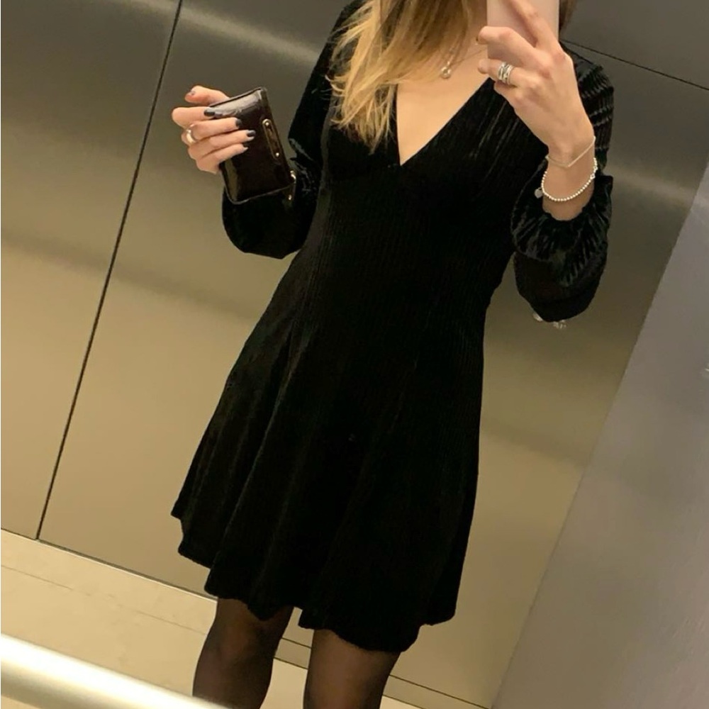 Elegant Black V-Neck Dress